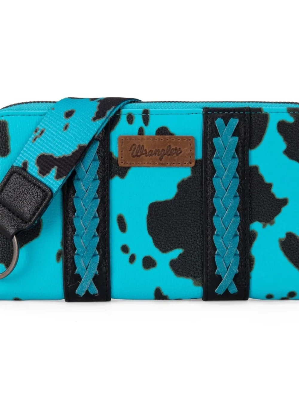 Wrangler Cow Print Wallet - Turquoise